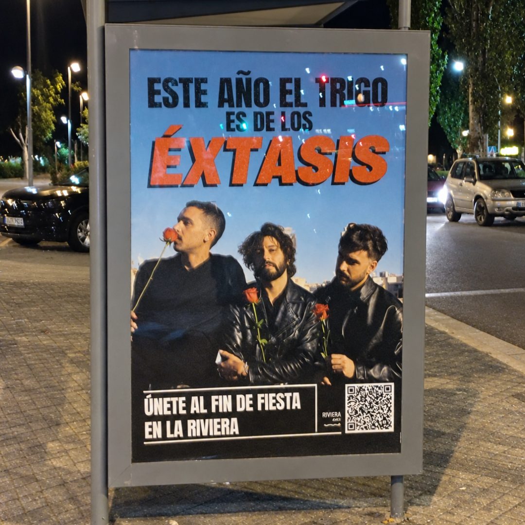 Marquesina con la campaña de Éxtasis en Avenida Castilla, 57, Aranda de Duero