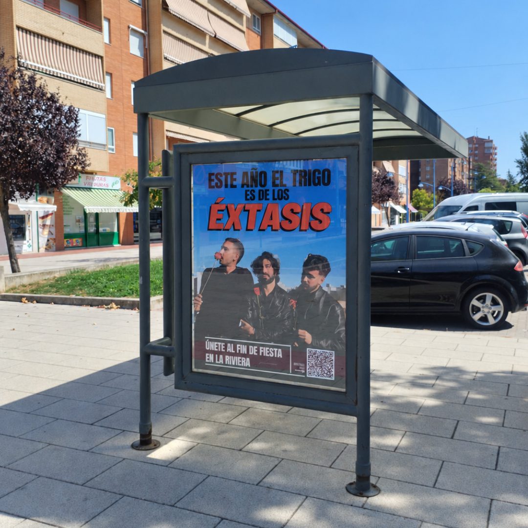 Marquesina con la campaña de Éxtasis en Avenida Castilla, 51, Aranda de Duero